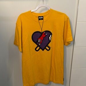 Icecream Yellow Tee with Purple Heart Design
